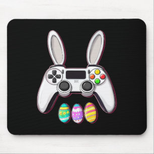 Video Game Bunny Eggs Controller Easter Day Gaming Mouse Mat