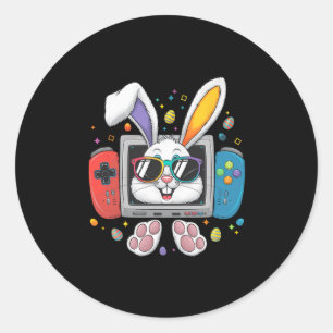 Video Game Bunny Eggs Costume Easter Day Boy Kids Classic Round Sticker