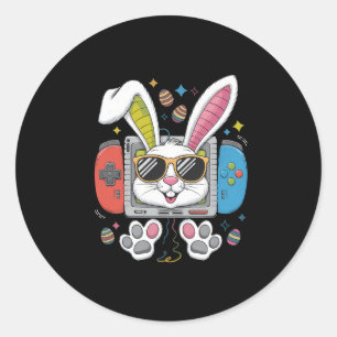Video Game Bunny Eggs Costume Easter Day Boy Kids Classic Round Sticker
