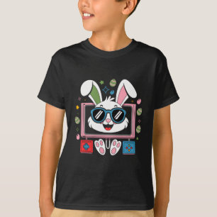 Video Game Bunny Eggs Costume Easter Day Boy Kids T-Shirt