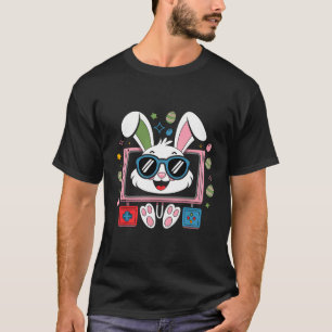 Video Game Bunny Eggs Costume Easter Day Boy Kids T-Shirt