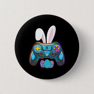 Video Game Bunny Eggs Costume Easter Day Boys Kids 6 Cm Round Badge