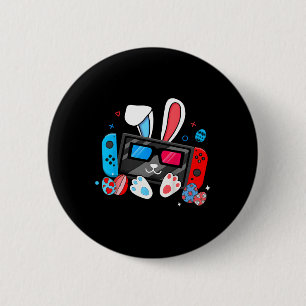 Video Game Bunny Eggs Costume Easter Day Boys Kids 6 Cm Round Badge