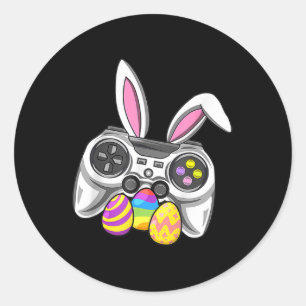 Video Game Bunny Eggs Costume Easter Day Boys Kids Classic Round Sticker