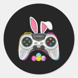 Video Game Bunny Eggs Costume Easter Day Boys Kids Classic Round Sticker
