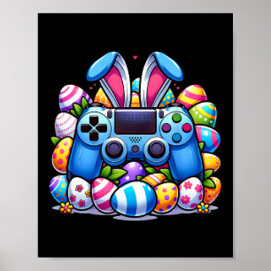 Video Game Bunny Eggs Costume Easter Day Boys Kids Poster