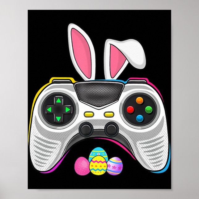 Video Game Bunny Eggs Costume Easter Day Boys Kids Poster (Front)