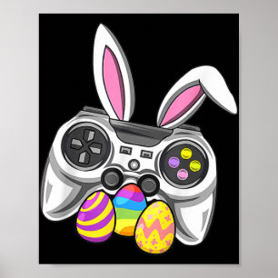 Video Game Bunny Eggs Costume Easter Day Boys Kids Poster