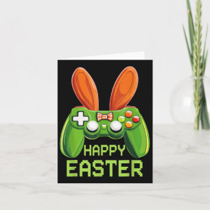 Video Game Bunny Eggs Easter Day Controller Gaming Card