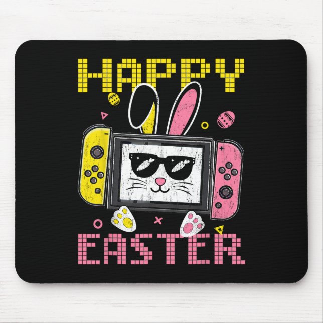 Video Game Bunny Eggs Happy Easter Day Controller  Mouse Mat (Front)