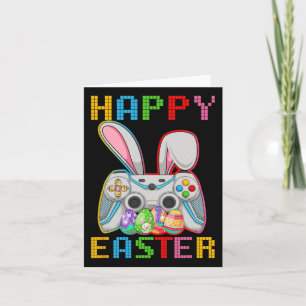 Video Game Bunny Rabbit Happy Easter Day Gamer Boy Card