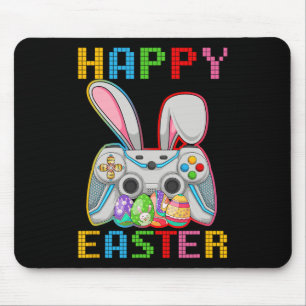 Video Game Bunny Rabbit Happy Easter Day Gamer Boy Mouse Mat