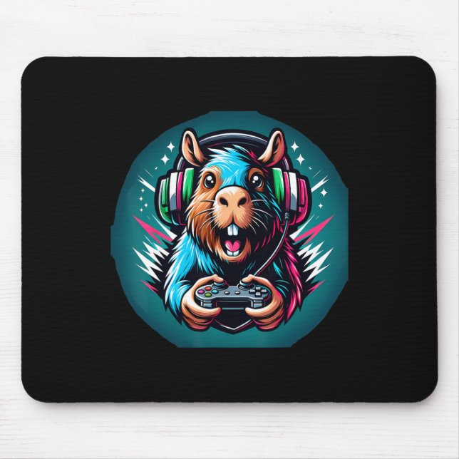 Video Game Capybara Gaming  Mouse Mat (Front)