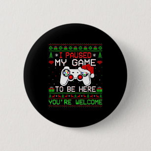 Video Game Christmas Ugly Sweater Funny Gamer Gami 6 Cm Round Badge