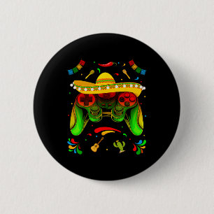 Video Game Cinco De Mayo Boys Kids Let's Fiesta Pa 6 Cm Round Badge