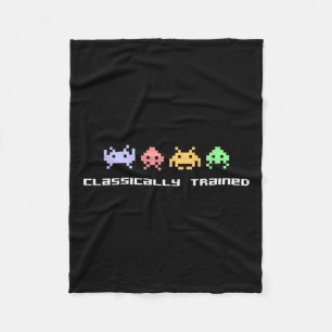 Video Game Clically Trained Alien Invaders Vintage Fleece Blanket