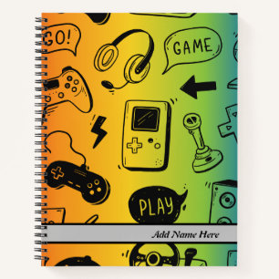 Video Game, Colourful Spiral Notebook