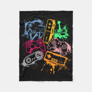 Video Game Console Controllers Retro 80's 90's Arc Fleece Blanket