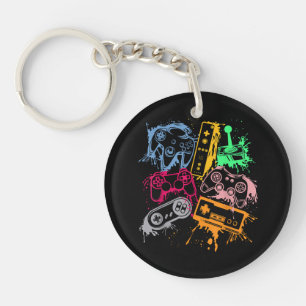 Video Game Console Controllers Retro 80's 90's Arc Key Ring