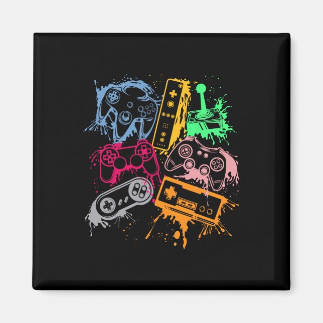 Video Game Console Controllers Retro 80's 90's Arc Magnet (Front)