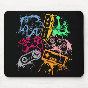 Video Game Console Controllers Retro 80's 90's Arc Mouse Mat