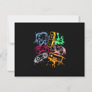 Video Game Console Controllers Retro 80's 90's Arc RSVP Card