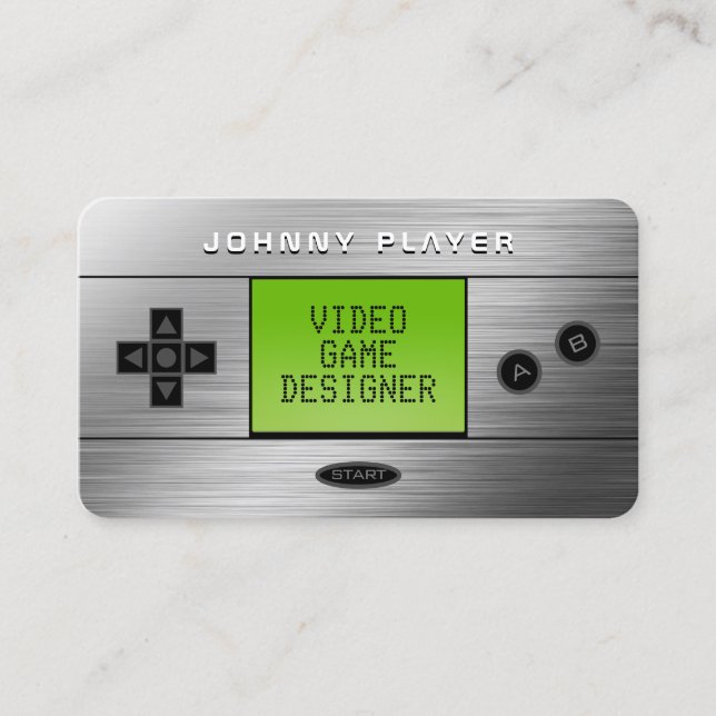 Video game console handheld faux looks business ca business card (Front)