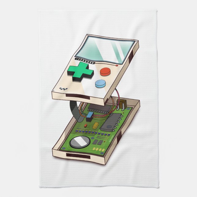 Video game console pattern. tea towel (Vertical)