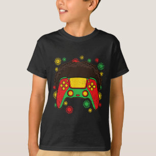 Video-game Controller Afro Black History Month Gam T-Shirt