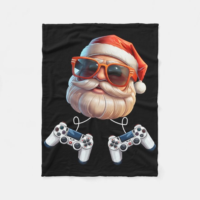 Video Game Controller Christmas Gamer Gaming Enthu Fleece Blanket (Front)