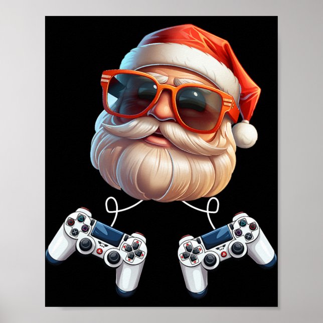 Video Game Controller Christmas Gamer Gaming Enthu Poster (Front)