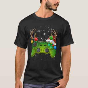 Video Game Controller Christmas Lights Gamer  T-Shirt