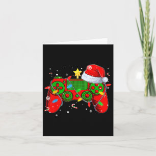 Video Game Controller Christmas Santa Hat Gamer Bo Card