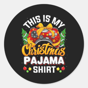 Video Game Controller Christmas Santa Hat Gamer Bo Classic Round Sticker