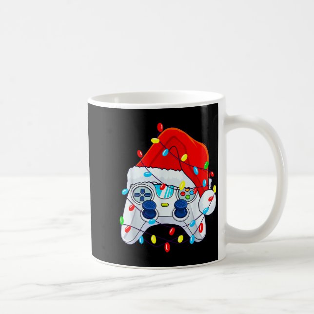 Video Game Controller Christmas Santa Hat Gamer Bo Coffee Mug (Right)