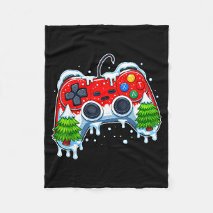 Video Game Controller Christmas Santa Hat Gamer Bo Fleece Blanket