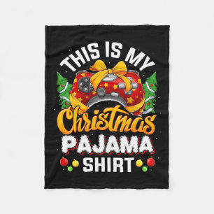 Video Game Controller Christmas Santa Hat Gamer Bo Fleece Blanket