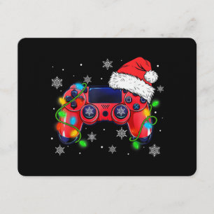Video Game Controller Christmas Santa Hat Gamer Bo Invitation