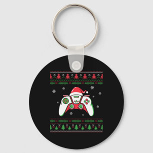 Video Game Controller Christmas Santa Hat Gamer Bo Key Ring