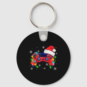 Video Game Controller Christmas Santa Hat Gamer Bo Key Ring
