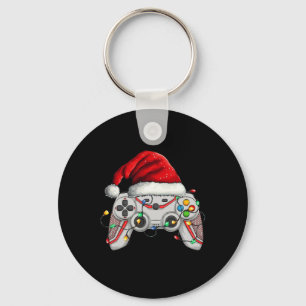 Video Game Controller Christmas Santa Hat Gamer Bo Key Ring