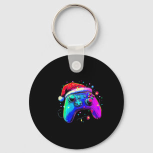 Video Game Controller Christmas Santa Hat Gamer Bo Key Ring
