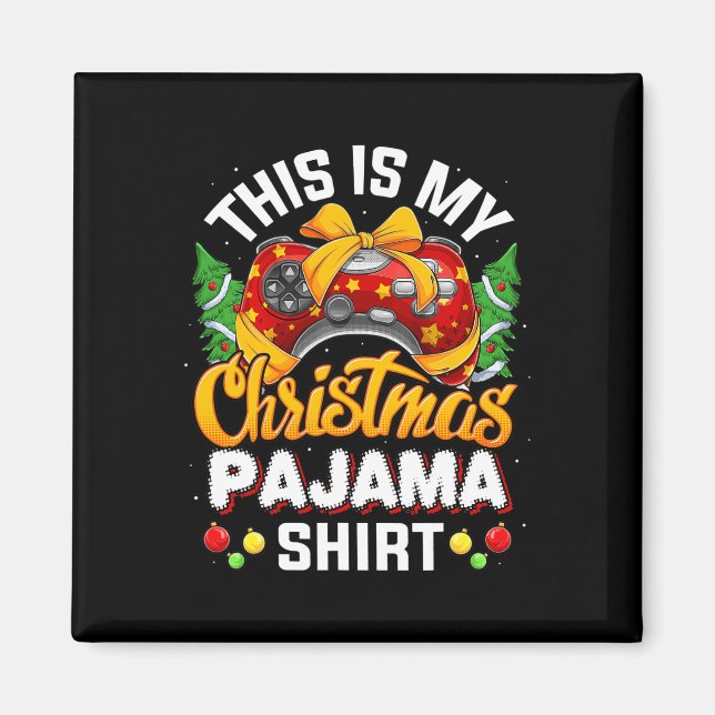 Video Game Controller Christmas Santa Hat Gamer Bo Magnet (Front)