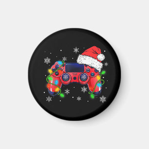Video Game Controller Christmas Santa Hat Gamer Bo Magnet