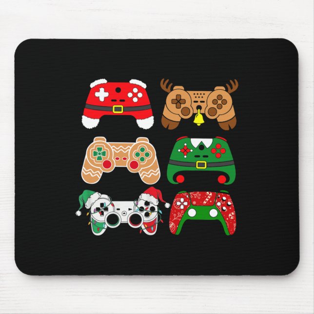 Video Game Controller Christmas Santa Hat Gamer Bo Mouse Mat (Front)