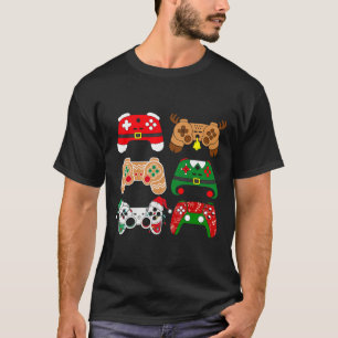 Video Game Controller Christmas Santa Hat Gamer Bo T-Shirt