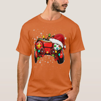 Video Game Controller Christmas Santa Hat Gamer Bo T-Shirt