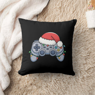 Video Game Controller Christmas Santa Hat Gamer Cushion