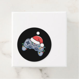 Video Game Controller Christmas Santa Hat Gamer Favour Tags