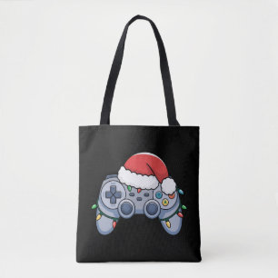 Video Game Controller Christmas Santa Hat Gamer Tote Bag